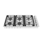 36 in. Gas Cooktop in Stainless Steel with 6 Burners Including Power Burners