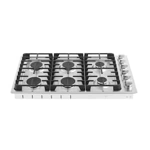 36 in. Gas Cooktop in Stainless Steel with 6 Burners Including Power Burners