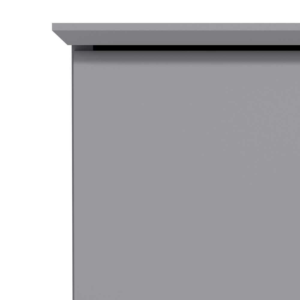 Gray Wood 2-Drawer Kids Nightstand, 22" Height