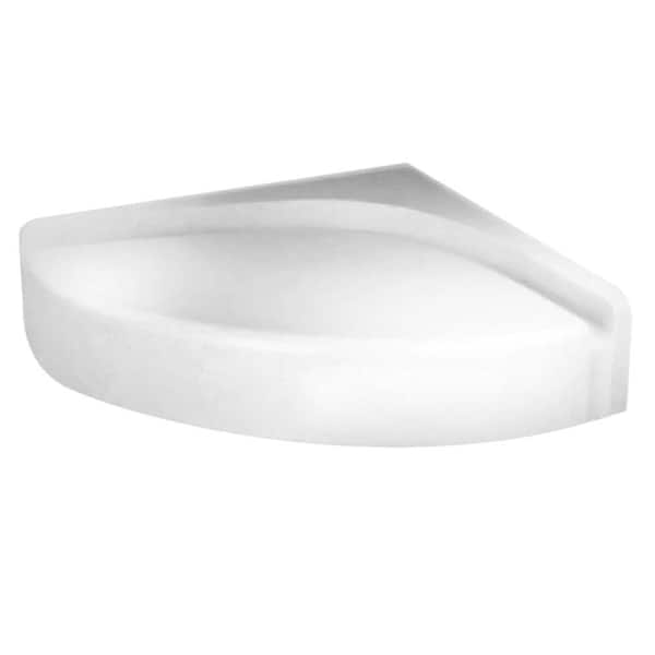 16-5/16 in. x 16-5/16 in. x 4 in. Corner Mount Solid Surface Shower Bench in White