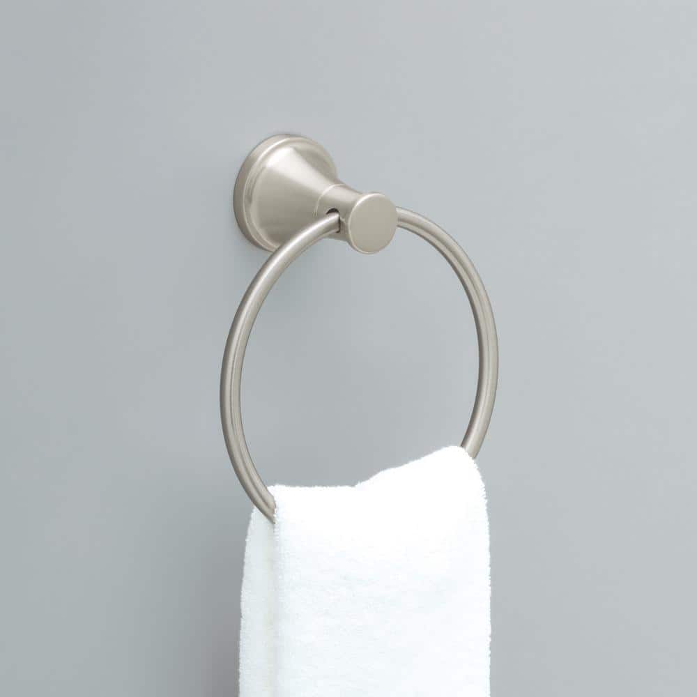 Brushed Nickel Circular Bathroom Towel Ring