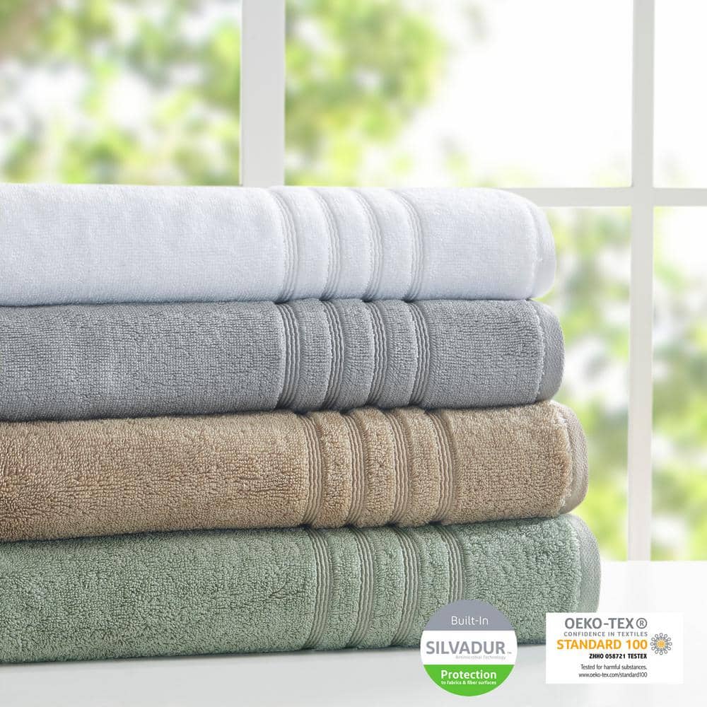 Nurture Sustainable Antimicrobial Cotton Blend Bath Towel Set in Gray