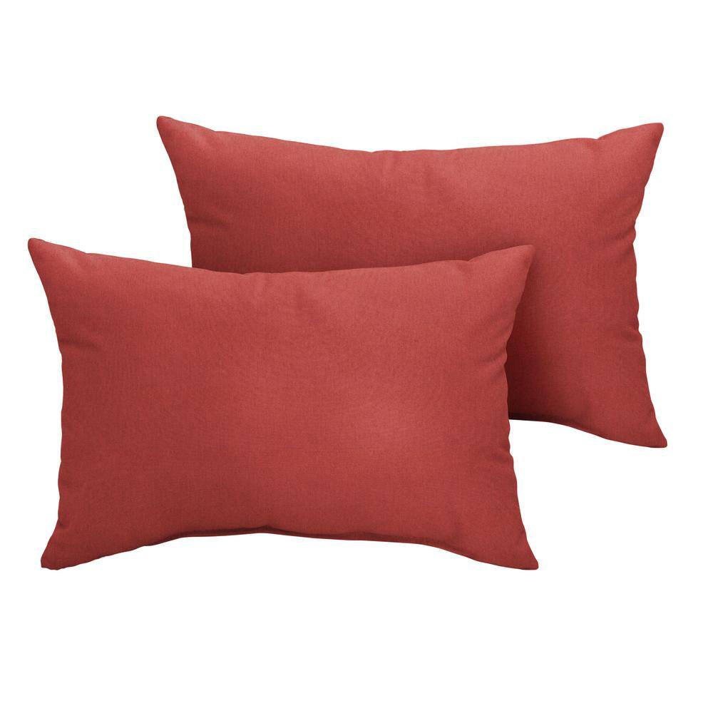 Sunbrella Terra Cotta Rectangular Outdoor Knife Edge Lumbar Pillows (2-Pack