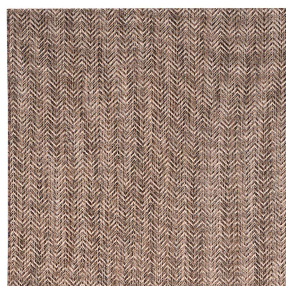 Reversible Gray Synthetic 9' x 12' Easy-Care Area Rug