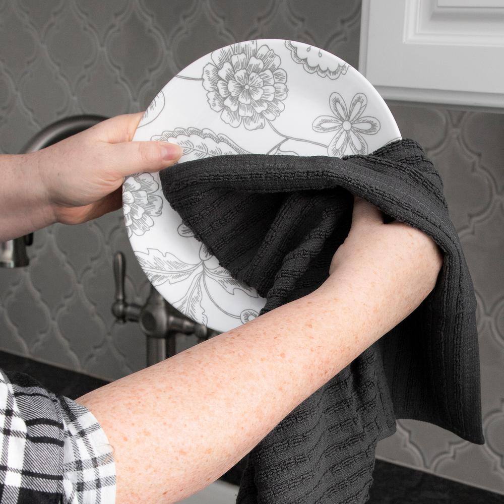 Graphite Terry Cotton Highly Absorbent Kitchen Towel Set