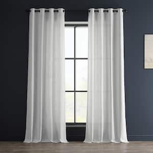 Rice White Solid Grommet Room Darkening Curtain - 50 in. W x 84 in. L (1 Panel)