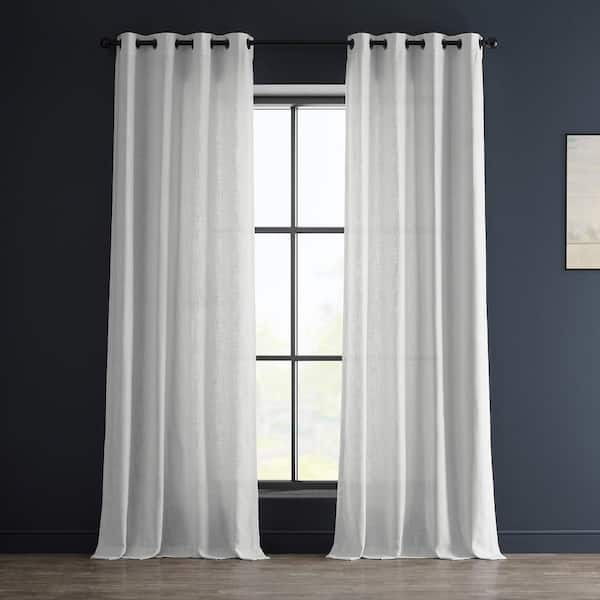 Exclusive Fabrics & Furnishings Rice White Solid Grommet Room Darkening Curtain - 50 in. W x 108 in. L (1 Panel)