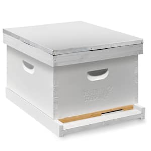22 in. L x 18-1/2 in. W x 13-1/8 in. Hight Wood Beginner Bee Hive Body Kit 10 Frames