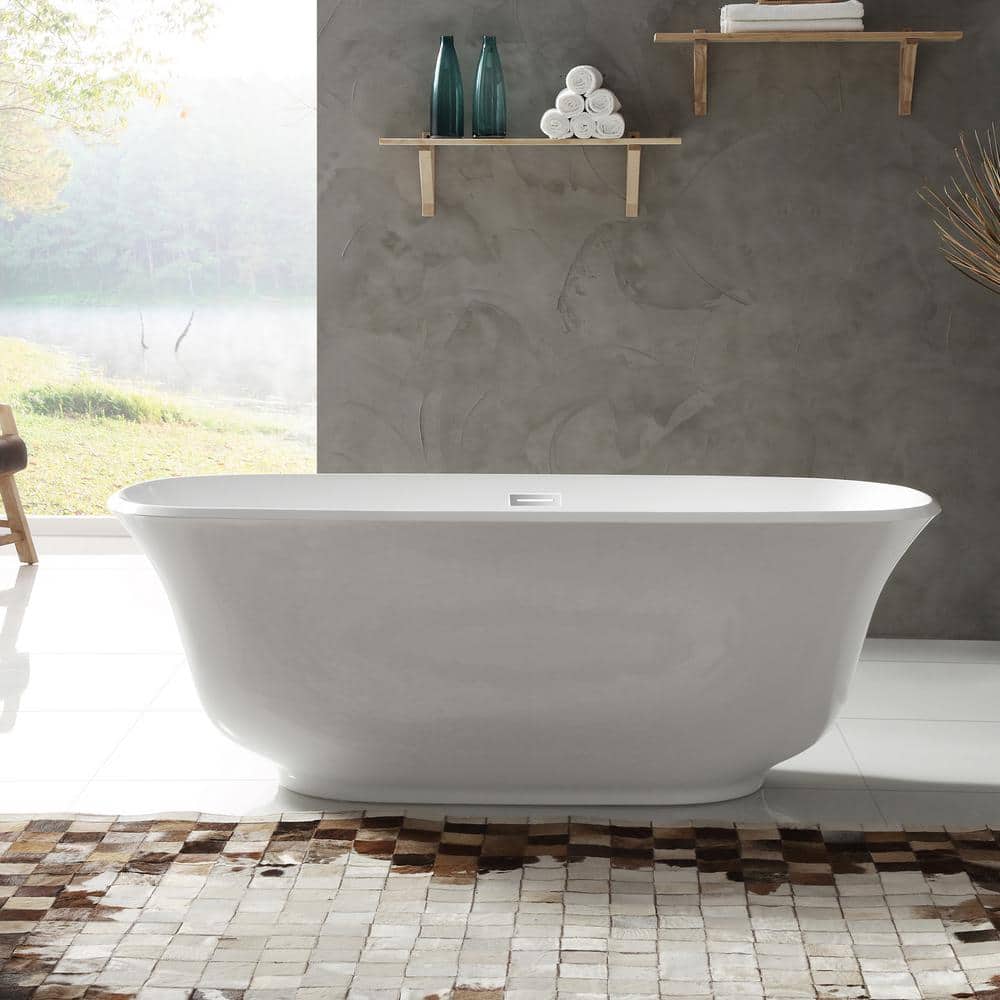 Celeste 67" Polished Nickel Acrylic Freestanding Soaking Tub