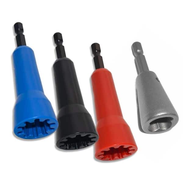4-Pack Heavy Duty Wire Nut Twister Tool Set for Drill, 1/4 in Chuck Wire Connector Driver, Wire Stripping