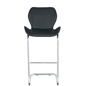 39.4 in.H Black Modern Design High Back Faux Leather Metal Bar Stools For Dining And Kitchen Barstool (set Of 4)