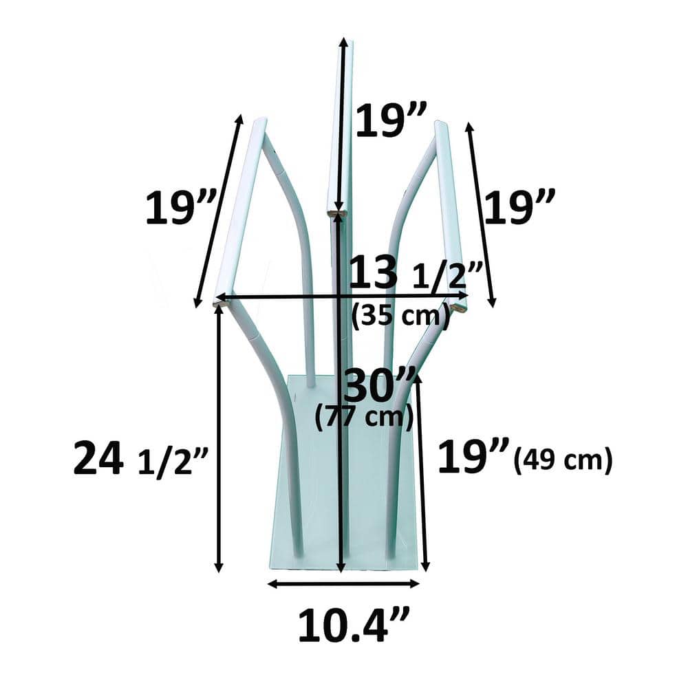 White Metal Freestanding Towel Rack with Glass Base