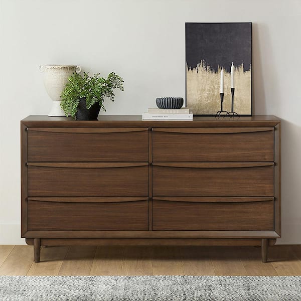 mainstays classic 6 drawer dresser walnut Mainstays Kids 6 Drawer Dresser, Warm Walnut