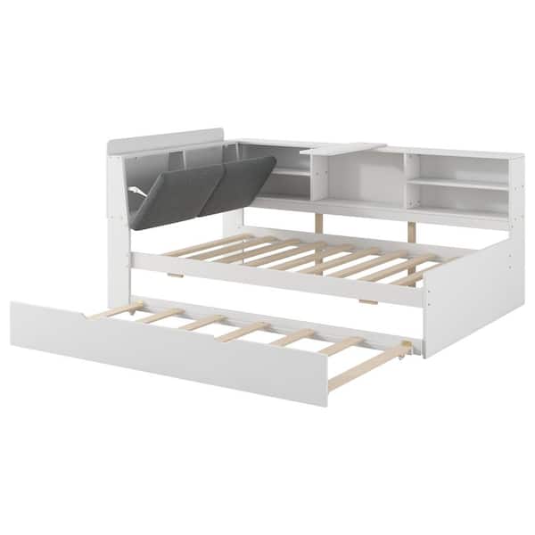 Harper & Bright Designs White Wood Frame Twin Platform Bed