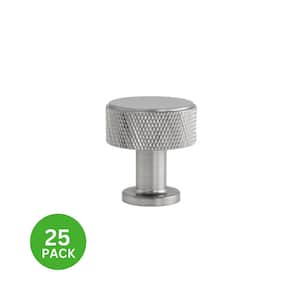 25-Pack Kent Knurled 1-1/8 in. (29 mm) Industrial Satin Nickel Round Cabinet Knob