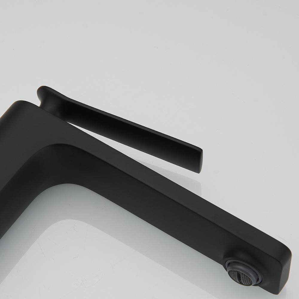 Matte Black Tall Single Handle Vessel Sink Faucet