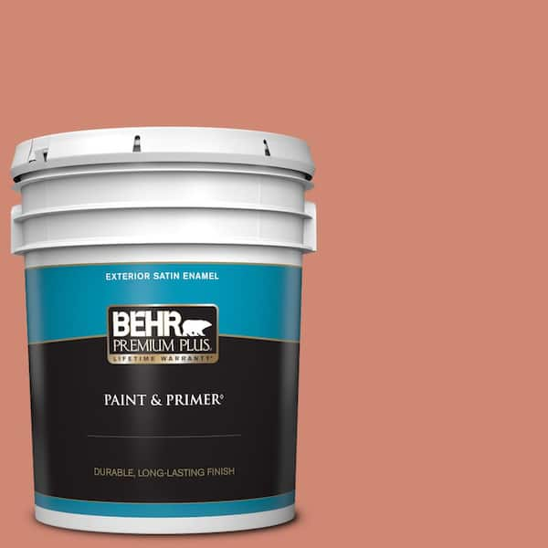 BEHR PREMIUM PLUS 5 gal. #210D-5 Copperleaf Satin Enamel Exterior Paint & Primer