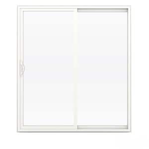 72 in. x 80 in. V-2500 White Vinyl Right-Hand Full Lite Sliding Patio Door w/White Interior