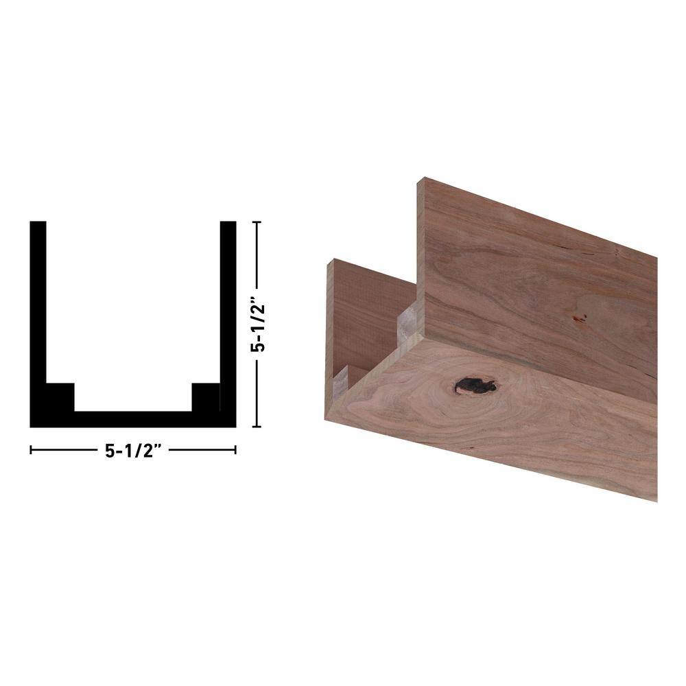 Rustic Cherry Unfinished Wood U-Shaped Decorative Beam