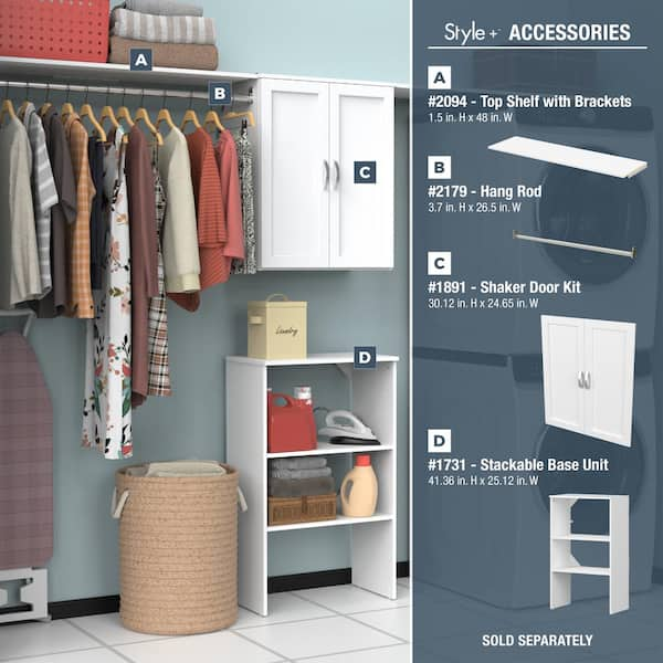 ClosetMaid 25 in. W. White Standard Wood Closet Organizers Kit