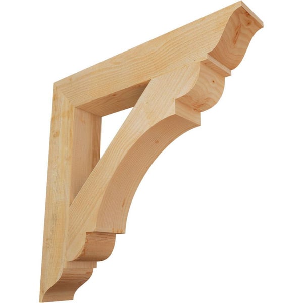 Ekena Millwork 6 in. x 36 in. x 36 in. Douglas Fir Olympic Traditional Rough Sawn Bracket