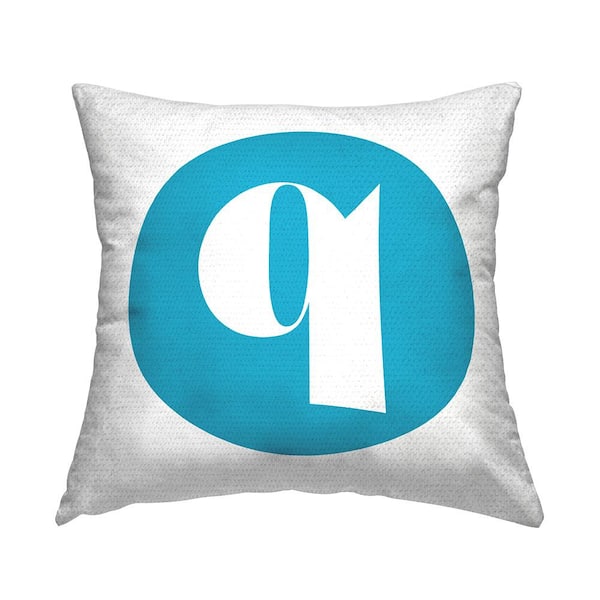 Stupell Industries Blue Initial Q Square Outdoor Throw Pillow