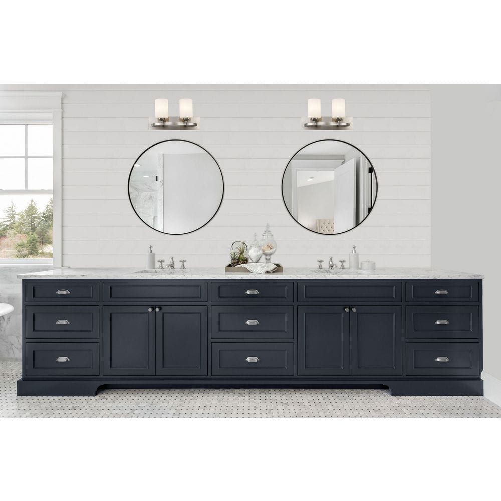Moonlight Brushed Nickel Frosted Glass Vanity Light