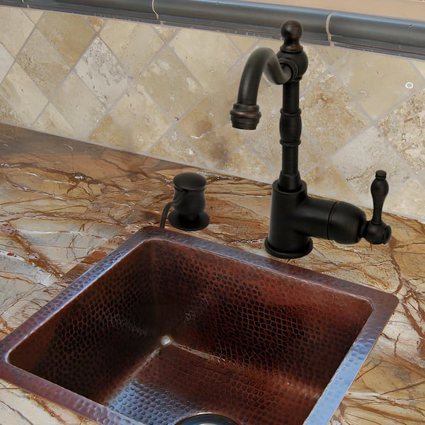 Built in Oil Rubbed Bronze Soap Dispenser Refill from Top with 17 oz. Bottle - 3 Years Warranty