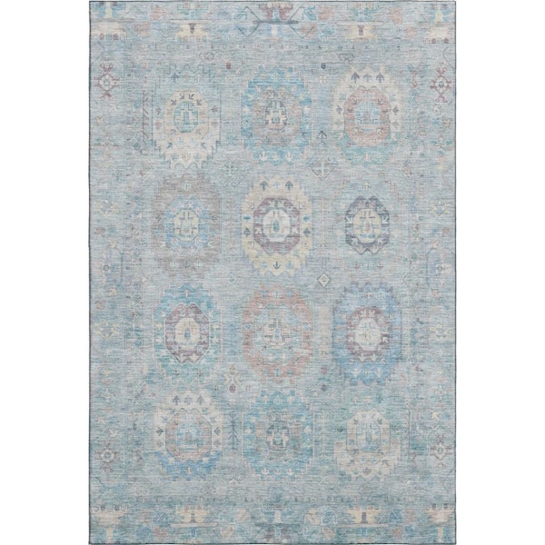 Mayfield Premium Machine Washable Abstract AMF2227 Sky 10 ft. x 14 ft. Area Rug