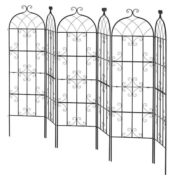 Garden Trellis for Climbing Plants, 71 x 20 in., 6 Packs Rustproof Metal Garden Flower Trellis, Climbing Rose Trellis