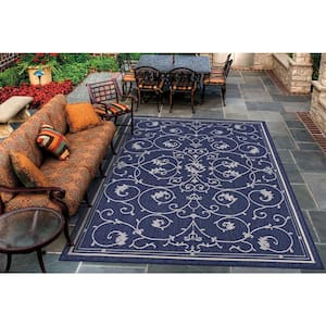 Recife Veranda Ivory-Indigo 2 ft. x 4 ft. Indoor/Outdoor Area Rug