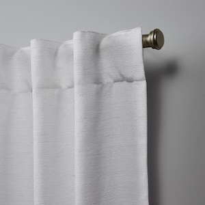 Mellow Slub Winter White Solid Light Filtering Hidden Tab / Rod Pocket Curtain, 54 in. W x 108 in. L (Set of 2)