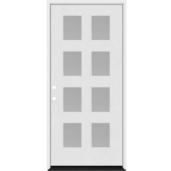 Steves & Sons Regency 42 in. x 80 in. 8L Modern Clear Glass RHIS Unfinished Fiberglass Prehung Front Door w/4 in. Jamb