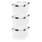 74 Qt. Weathertight Storage Box in Clear (3-Pack)