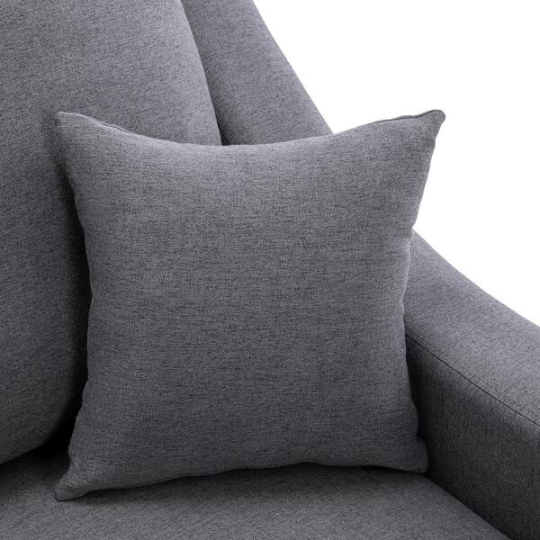San Miguel Anthracite Aluminum and Grey Linen Cushion Rope Sofa