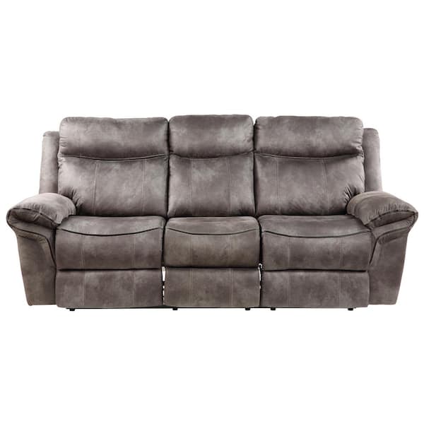 Steve Silver Nashville 88 in. Pillowtop Arms Gray Fabric Recliner Sofa