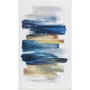 Washables Blue Multicolor 3 ft. x 5 ft. Abstract Contemporary Area Rug