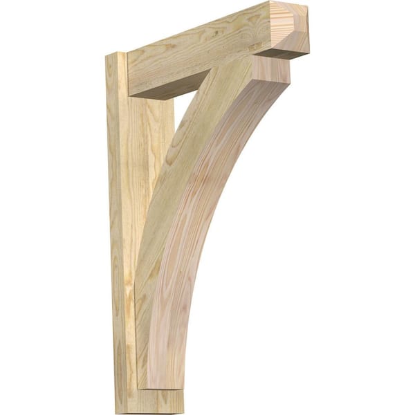 Ekena Millwork 6 in. x 32 in. x 24 in. Douglas Fir Thorton Craftsman Rough Sawn Outlooker
