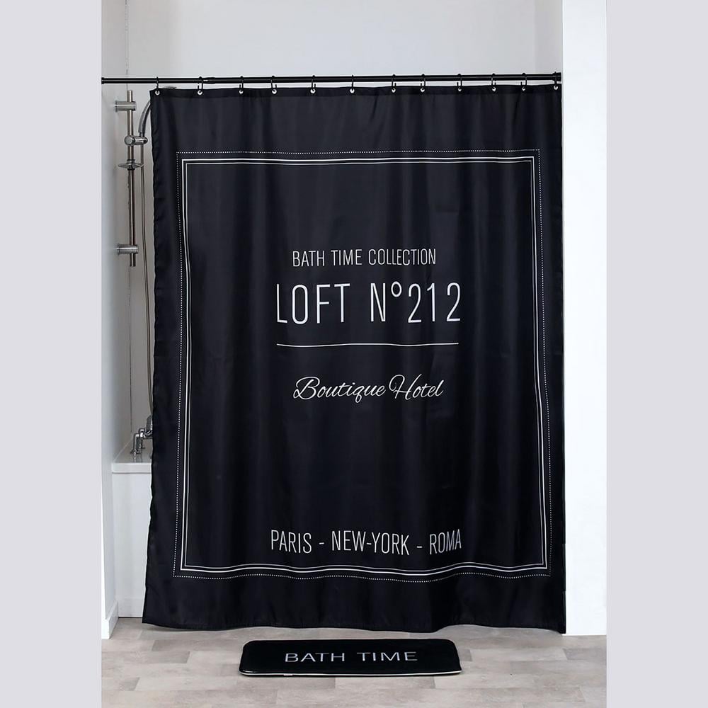 Adjustable Black Stainless Steel Tension Shower Curtain Rod