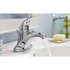 Reliant 3 4 in. Centerset Single Handle Bathroom Faucet in Polished Chrome with Vandal-Resistant Non-Aerator Spray