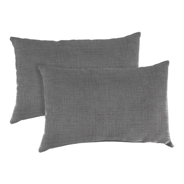 Jordan Manufacturing 12 in. L x 18 in. W x 4 in. T Rectangular Outdoor Lumbar Pillow in Zayne Volcanic (2-Pack)