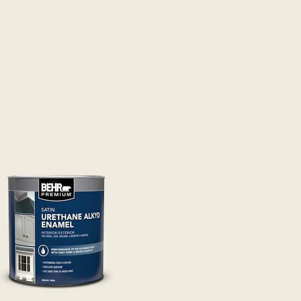 BEHR PREMIUM 1 qt. #W-B-710 Almond Cream Satin Enamel Urethane Alkyd Interior/Exterior Paint