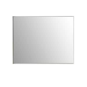 40 in. W. x 30 in. H Rectangular Metal Framed Wall Mounted Bathroom Vanity Mirror in White