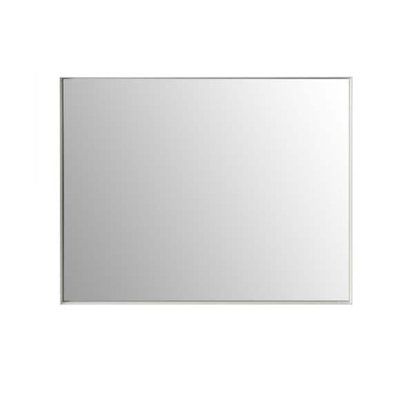 Boosicavelly 40 in. W. x 30 in. H Rectangular Metal Framed Wall Mounted Bathroom Vanity Mirror in White