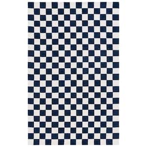 Martha Stewart Navy/Ivory 3 ft. x 5 ft. Checkered Area Rug