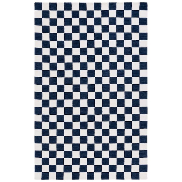 SAFAVIEH Martha Stewart Navy/Ivory 4 ft. x 6 ft. Checkered Area Rug