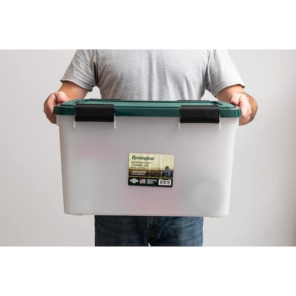 Remington 46 qt Weathertight Gasket Storage Box with Buckles, 4 Pack