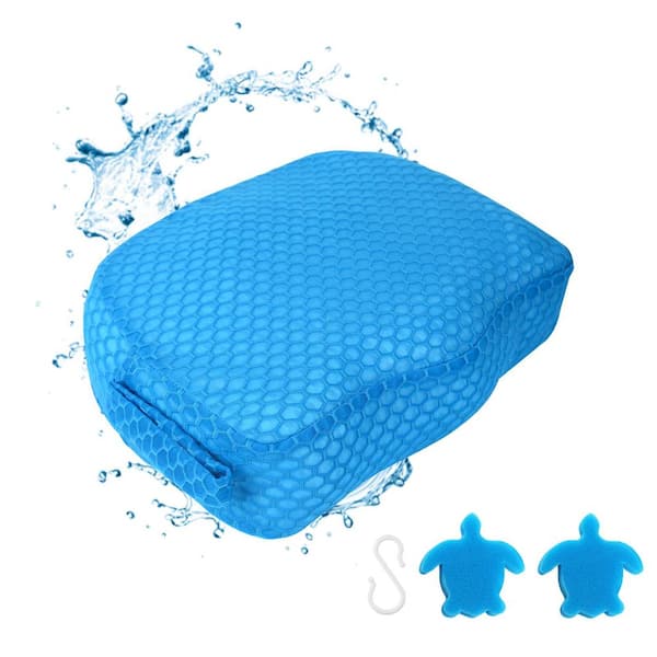 15.5 in. L x 11.9 in. W x 5 in. H 3D Air Mesh Hot Tub Booster Seat, Tub/Shower Seat in Blue with Non-Slip Bottom