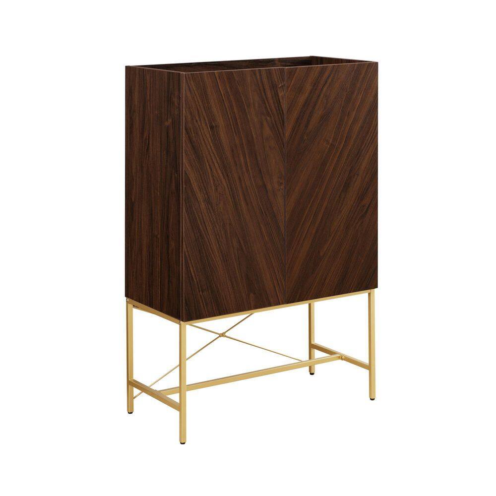 Dark Walnut Tall Accent Cabinet with Adjustable Shelving