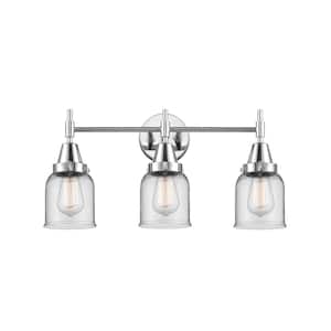 Caden 23 in. 3-Light Polished Chrome Vanity Light with Clear Glass Shade